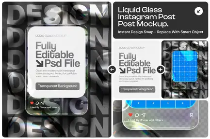 Liquid Glass Instagram Post Mockup