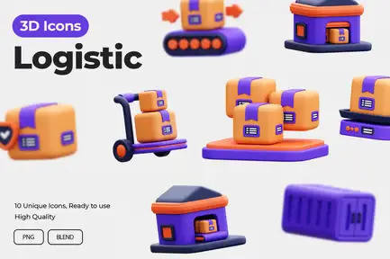 Logistic 3D Icons