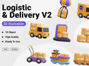 cover image logistic and delivery v2 3d icon