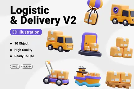 Logistic And Delivery V2 3D Icon 1 cover image logistic and delivery v2 3d icon