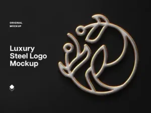 cover image luxury 3d steel logo mockup