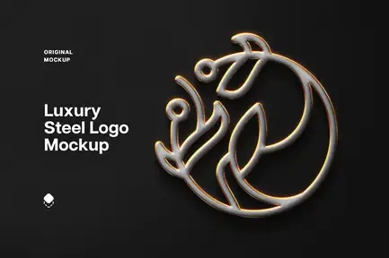 Luxury 3D Steel Logo Mockup