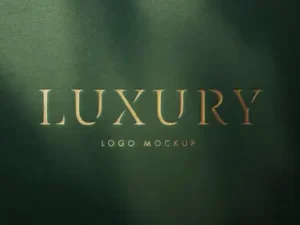 cover image luxury debossed logo mockup