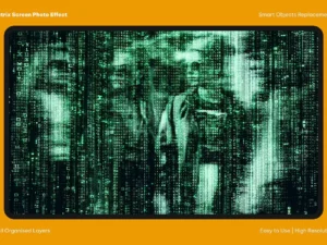 cover image matrix screen photo effect