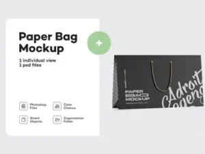 cover image matte paper shopping bag with rope