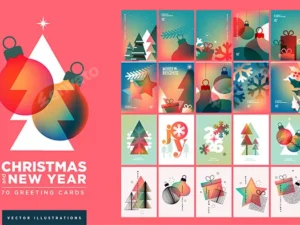 cover image merry christmas and happy new year greeting cards
