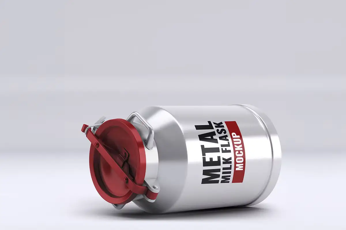 Metal Milk Flask Mock-Up