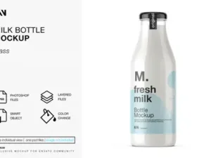 cover image milk bottle mockup