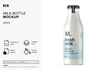Milk Bottle Mockup