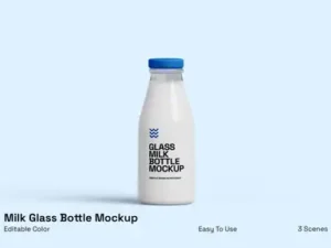 cover image milk glass bottle mockup