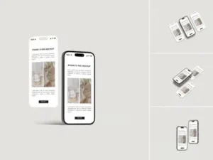 cover image minimal iphone 15 screen mockup