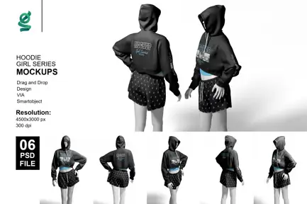 Mockup Hoodie Girl Series