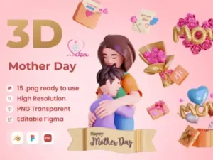 cover image mothers day 3d illustration