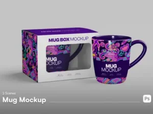 cover image mug mockup with box