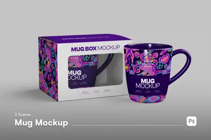 Mug Mockup with Box