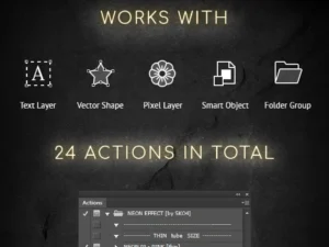 cover image neon photoshop action