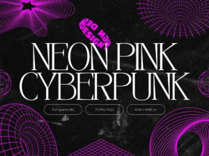 cover image neon pink cyberpunk shapes