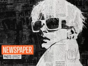cover image newspaper photo effect