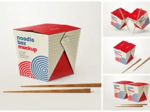 cover image noodle box mockup set asian food