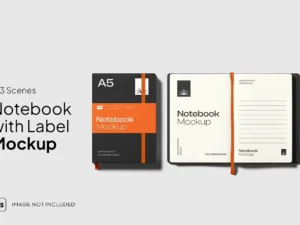 cover image notebook mockup multiple views