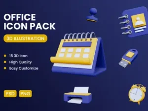 cover image office 3d icon
