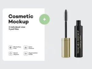 cover image opened glossy mascara tube mockup