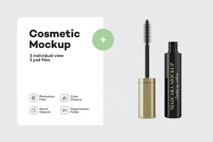 Opened Glossy Mascara Tube Mockup