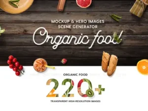 cover image organic food mockup hero images scene generator