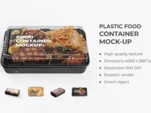 cover image psd transparent food container mockup