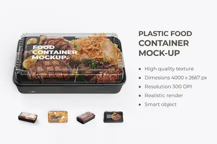 PSD Transparent Food Container Mockup