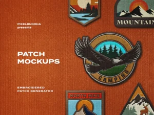 cover image patch embroidery mockup