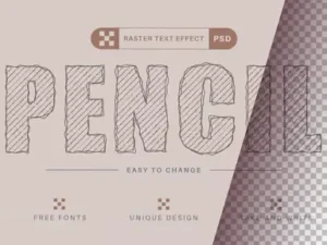 cover image pencil sketch editable text effect font style