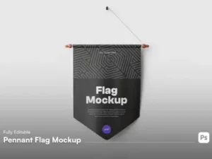 cover image pennant flag mockup