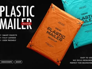 cover image plastic mailer bag mockup