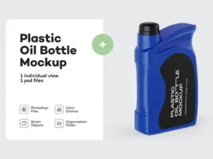 cover image plastic motor oil jerrycan mockup