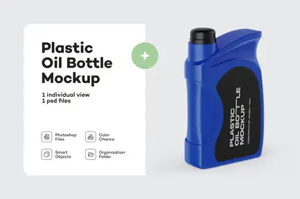Plastic Motor Oil Jerrycan Mockup