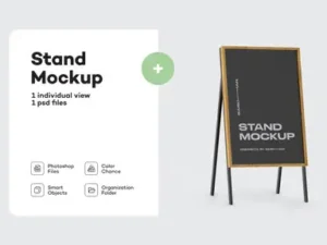 cover image plastic stand mockup