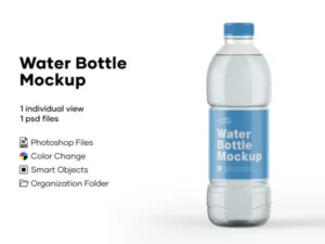 cover image plastic water bottle mockup