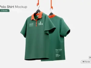 cover image polo shirt hanged mockup