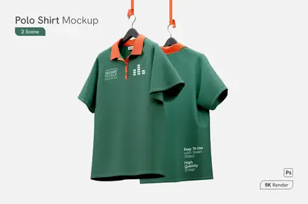 Polo Shirt Hanged Mockup
