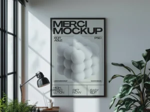 cover image poster mockup black frame minimalist 01