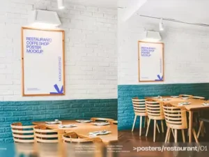 cover image poster mockup restaurant