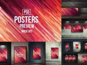 cover image posters mock ups psd