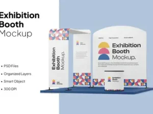 cover image premium exhibition booth stage mockup