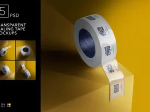 cover image premium realistic tape mockup