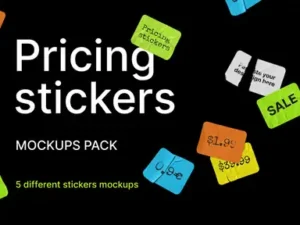 cover image pricing stickers mockups pack