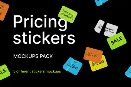 Pricing Stickers Mockups Pack