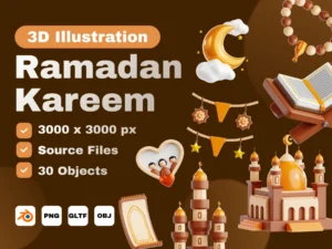cover image ramadan kareem 3d icon set