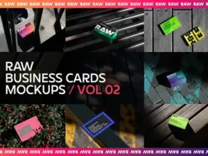 cover image raw business cards mockups vol 2