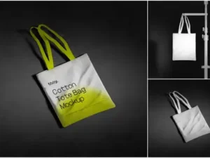 cover image realistic canvas tote bag mockups